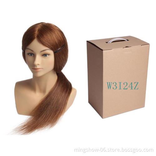 High quality omc 100% human hair training mannequin head with shoulder for sale